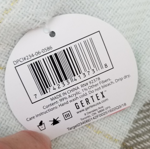 Plaid Blanket Scarf Lightweight Aqua Gold Grey New - Picture 3 of 5